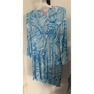 Lilly Pulitzer Women Dress Size S Sarasota Tunic Dress Blue‎ White Sea Adorable